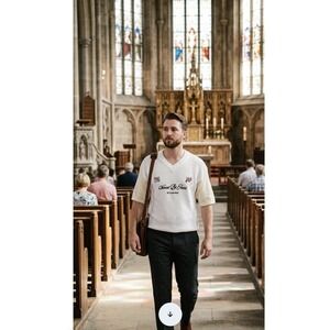 Saved By Jesus | Ivory Knit Jersey (Men's Large)